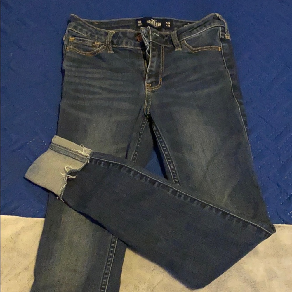 Mid rise crop super skinny jeans